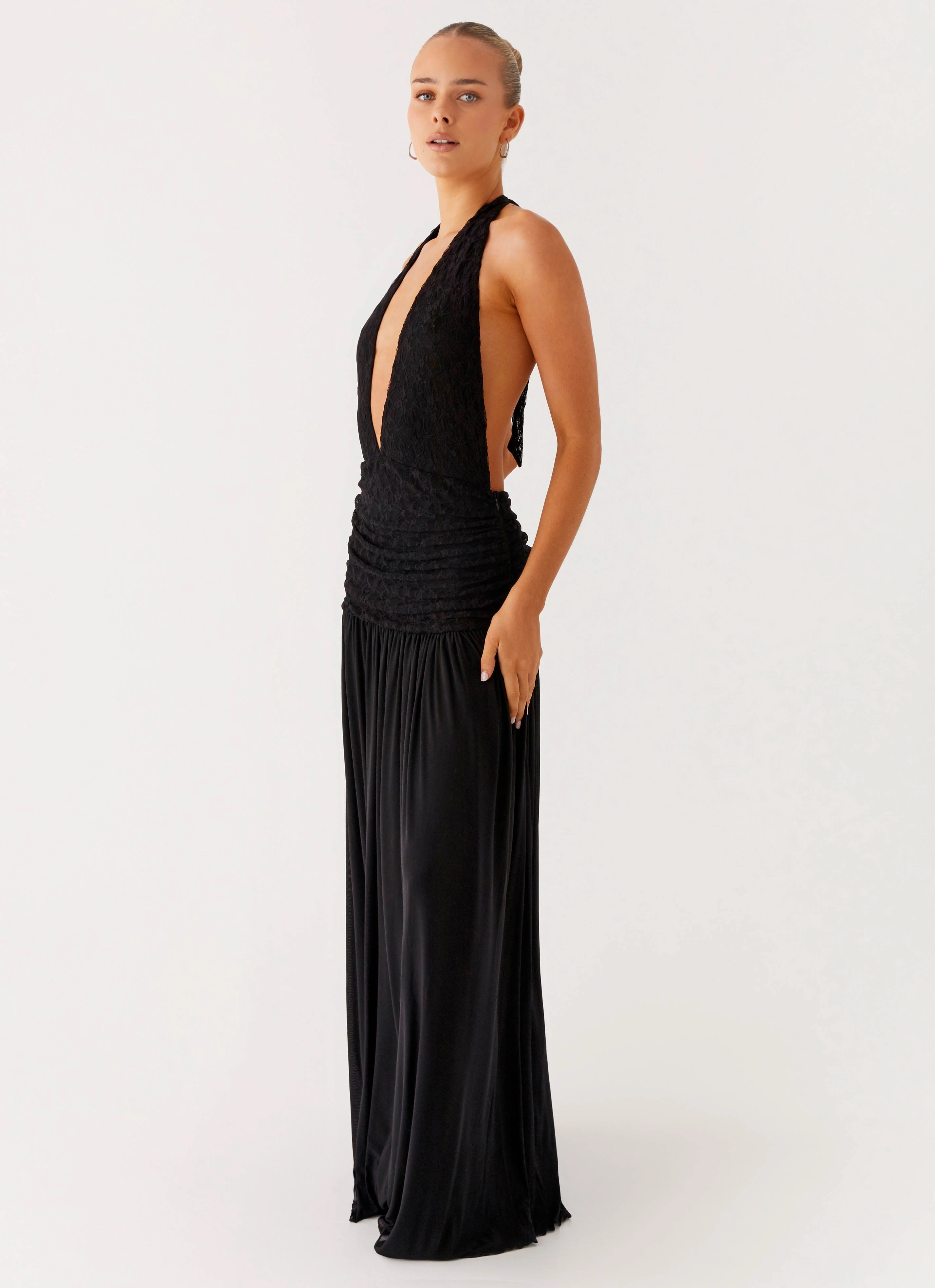 Festive Wear Fit For All Full Attention Maxi Dress - Black
