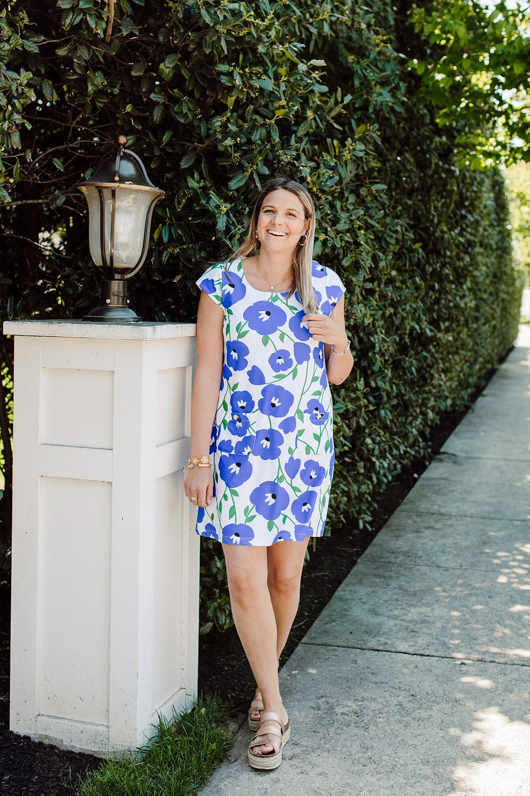 Charleston Cap Sleeve Dress Pop Art Flower Vibrant Design