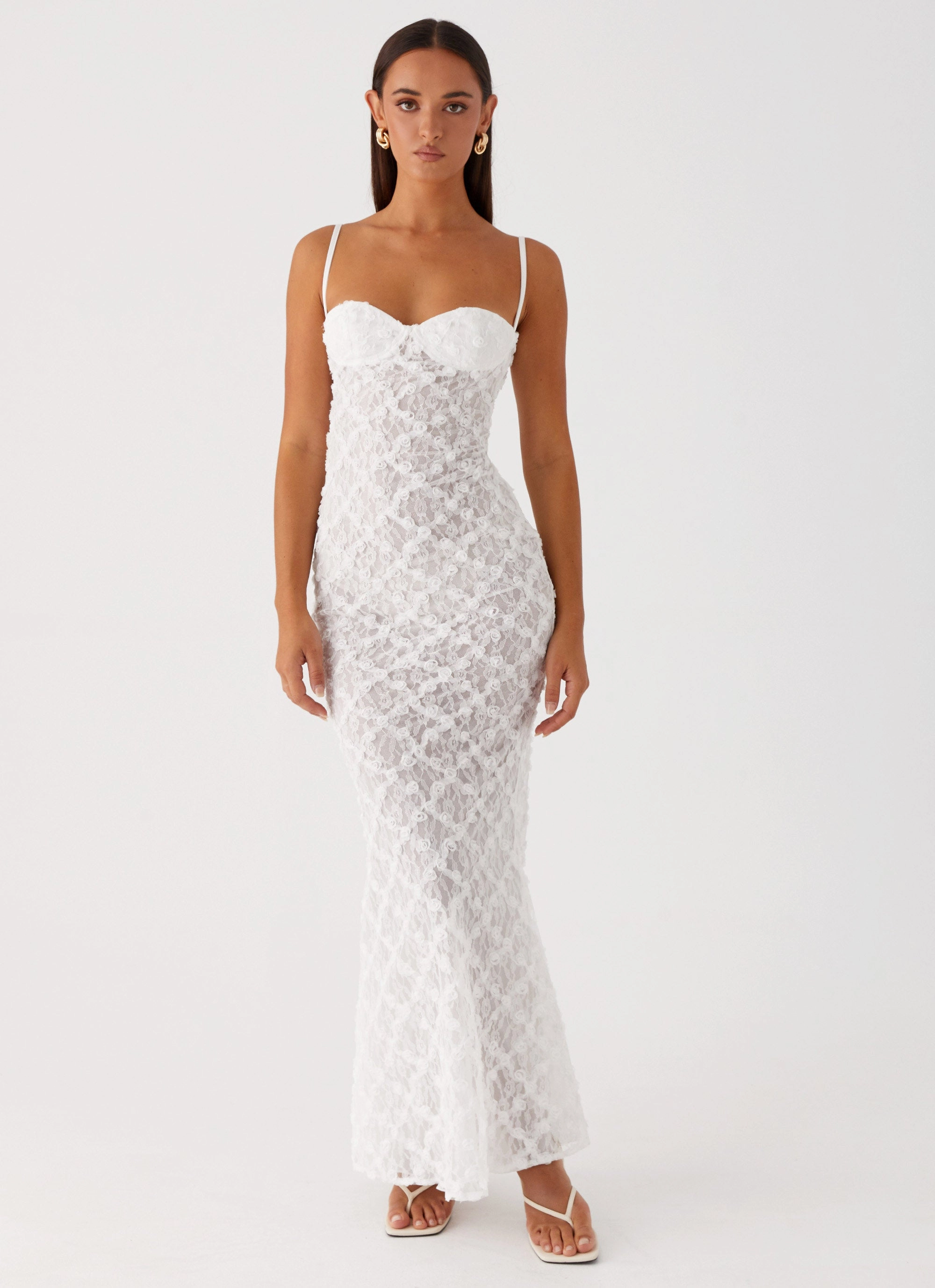 That Girl Maxi Dress - White Easy Texture Easy Fit