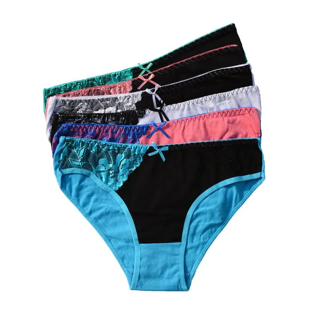 FUNCILAC Women's Panties Everyday Style Cotton Woman Underwear Briefs Lingerie Knickers For Women Ladies (5pcs/lot) SIZE M L XL