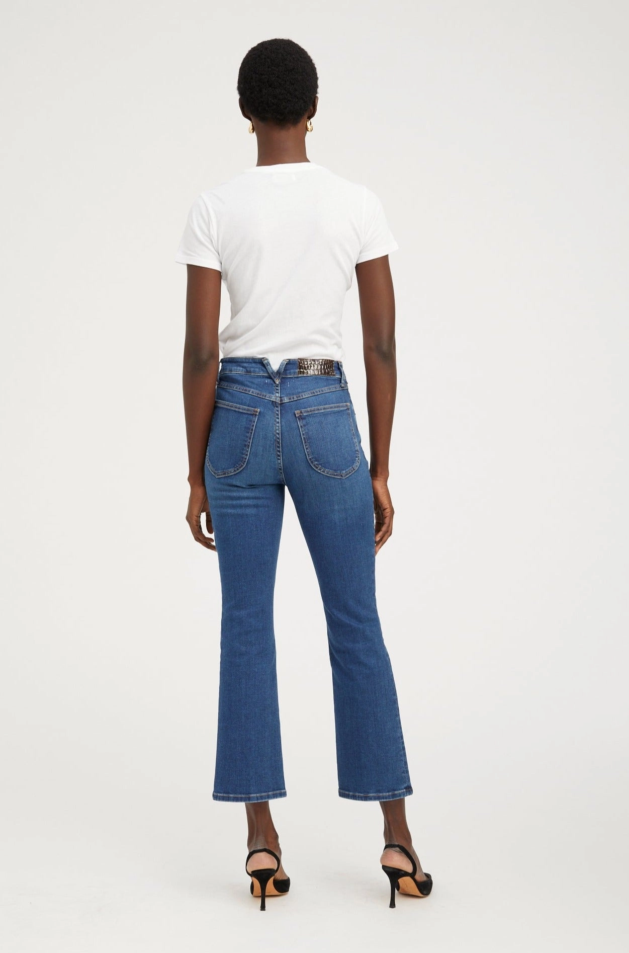 Friction Resistant Finish Reflective Accent Trim Gabrielle Ankle Flare Denim