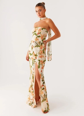 Bold Style Soft Detail Gali Strapless Maxi Dress - Floral Print