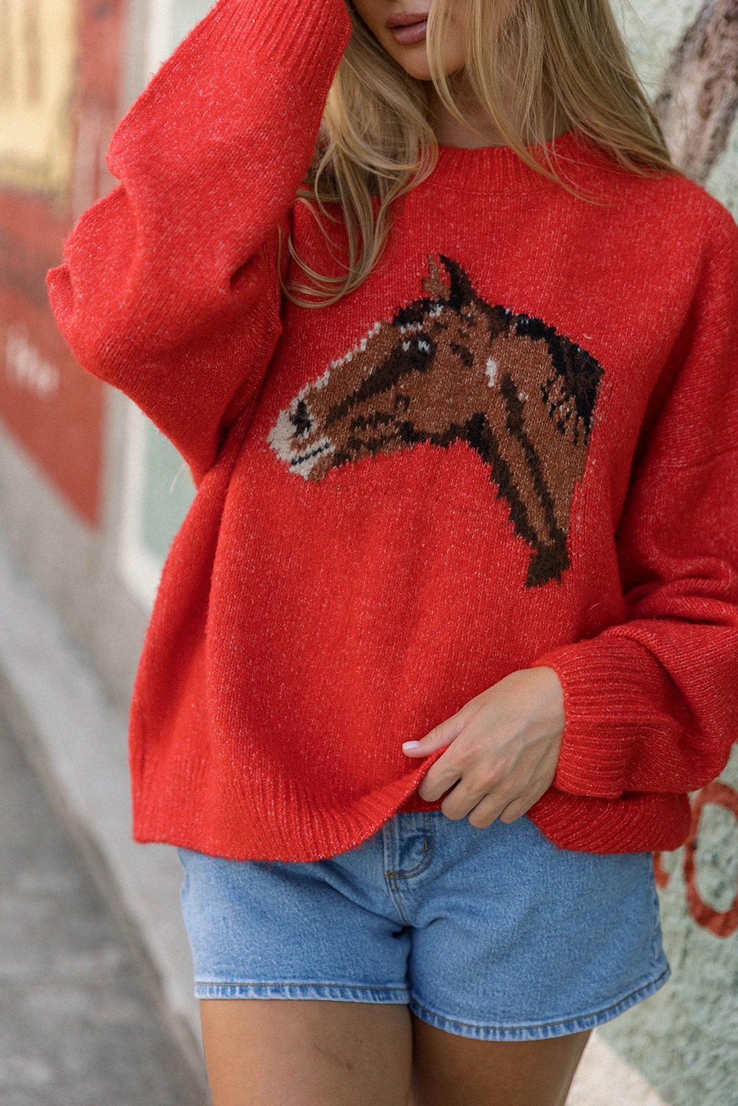 Gallant Horse Graphic Sweater in Red Formal Tank