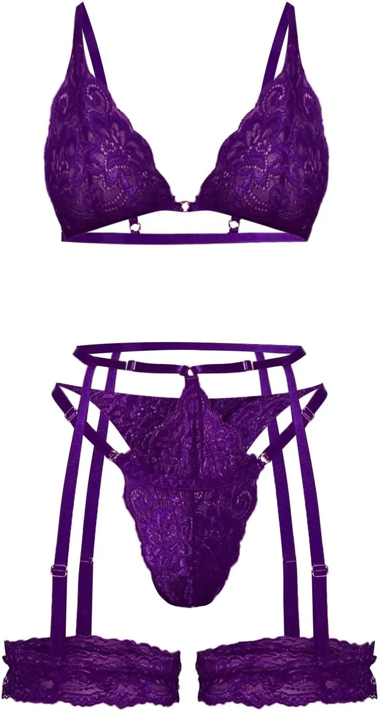 Garter Lingerie Set Sexy with Garter Belt Lace Women Sexy Lingerie for Sex Ladies Lingerie Teddies Lingerie Garter