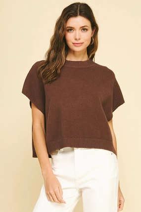HighCollar Design Genevieve Cap Sleeve Sweater