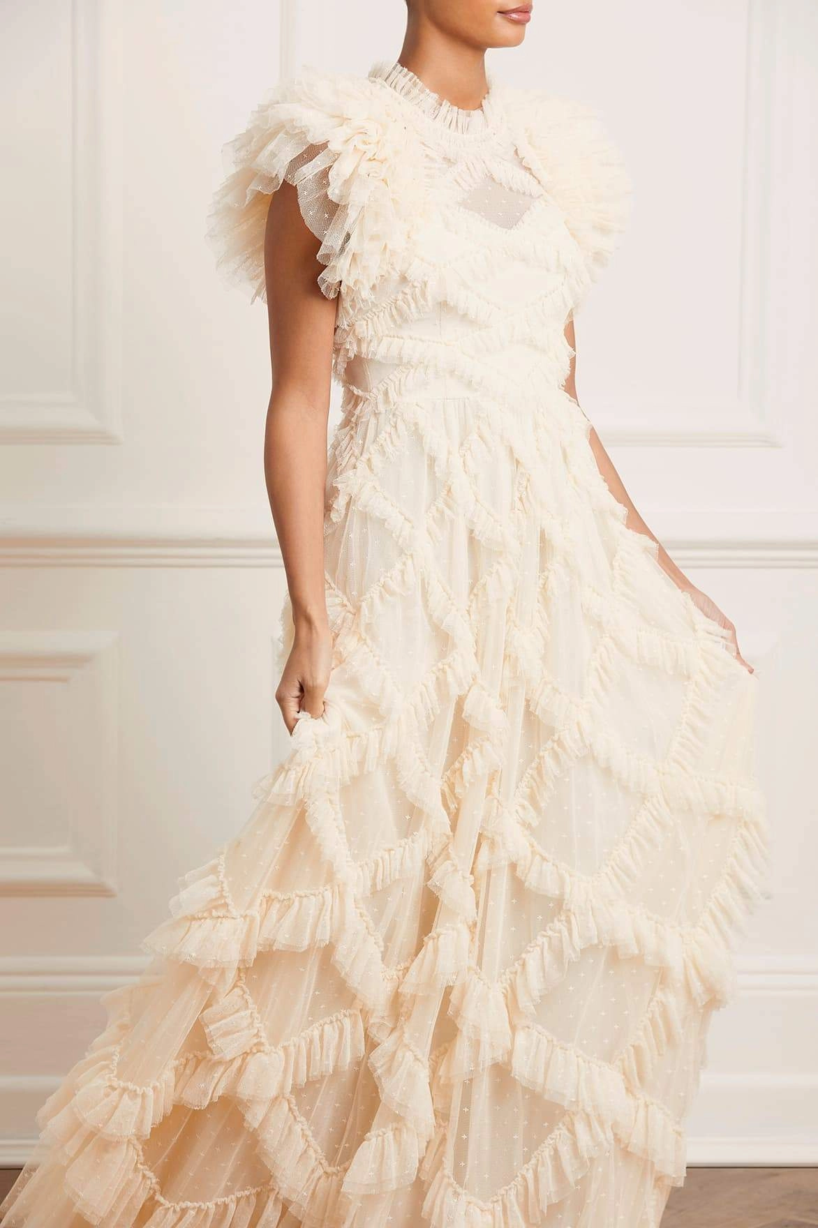 Genevieve Ruffle Gown AntiFrayEdging