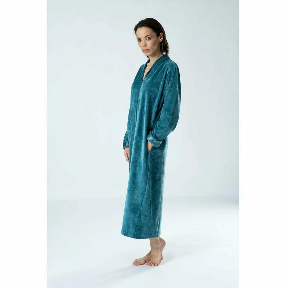 Genéve Modal and Cotton Zip-Up Long Women's Robe