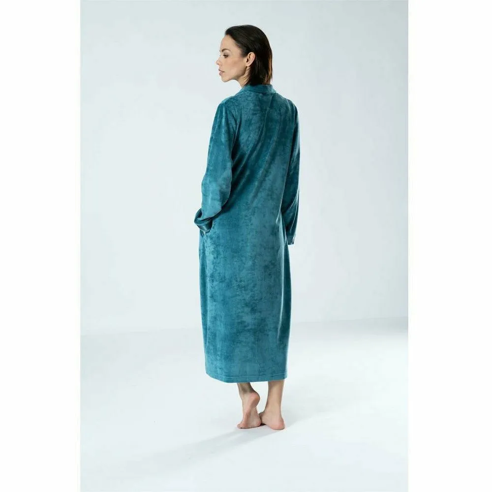 Genéve Modal and Cotton Zip-Up Long Women's Robe