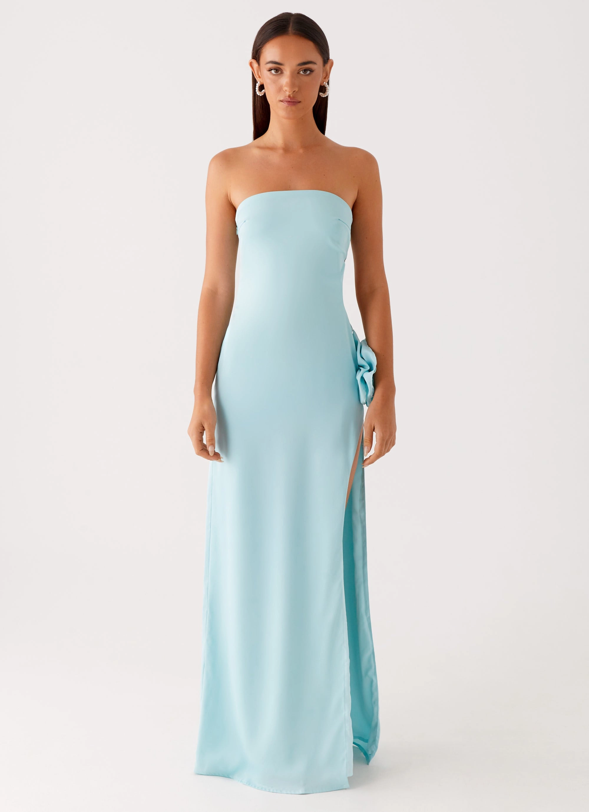 Fenway Strapless Maxi Dress - Mint Everyday Comfort Wear Flare Hem