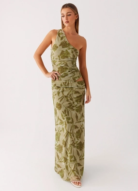 Georgiana Maxi Dress - Jade Fern Edge Shape Perfect Fit Look