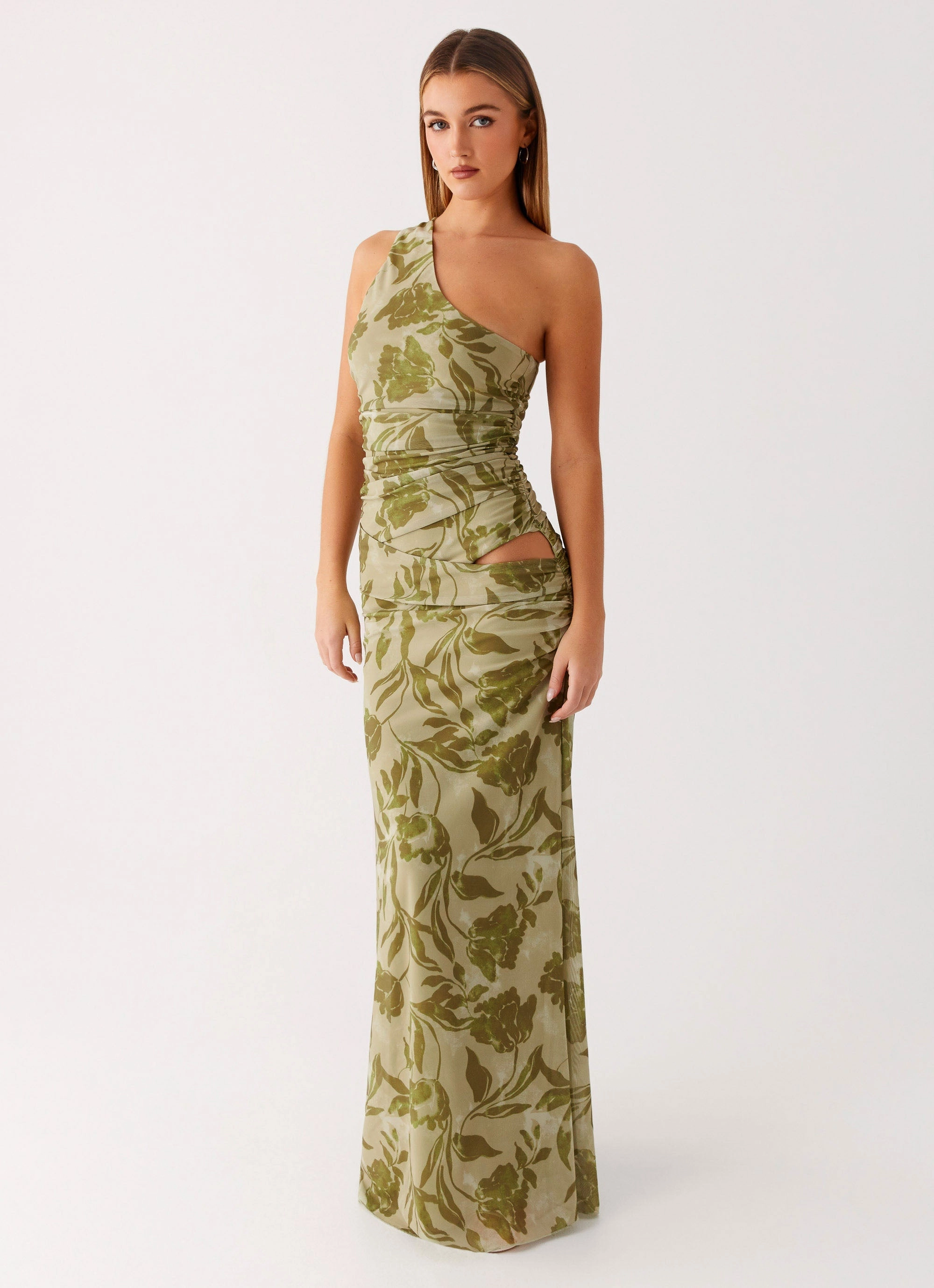 Zip Closure Georgiana Maxi Dress - Jade Fern