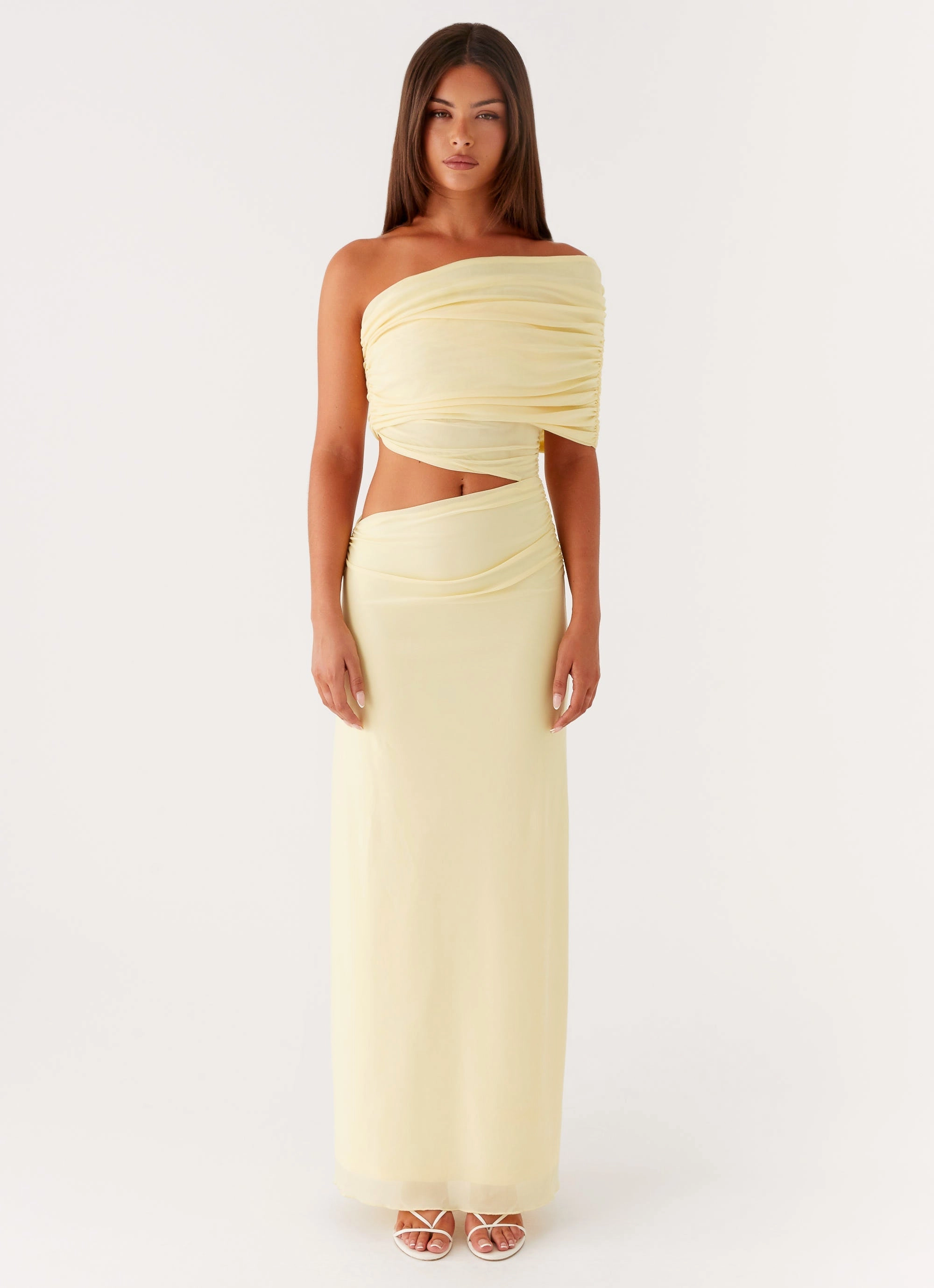 Gillian Maxi Dress - Yellow Ruffle Hem Versatile Style Wear