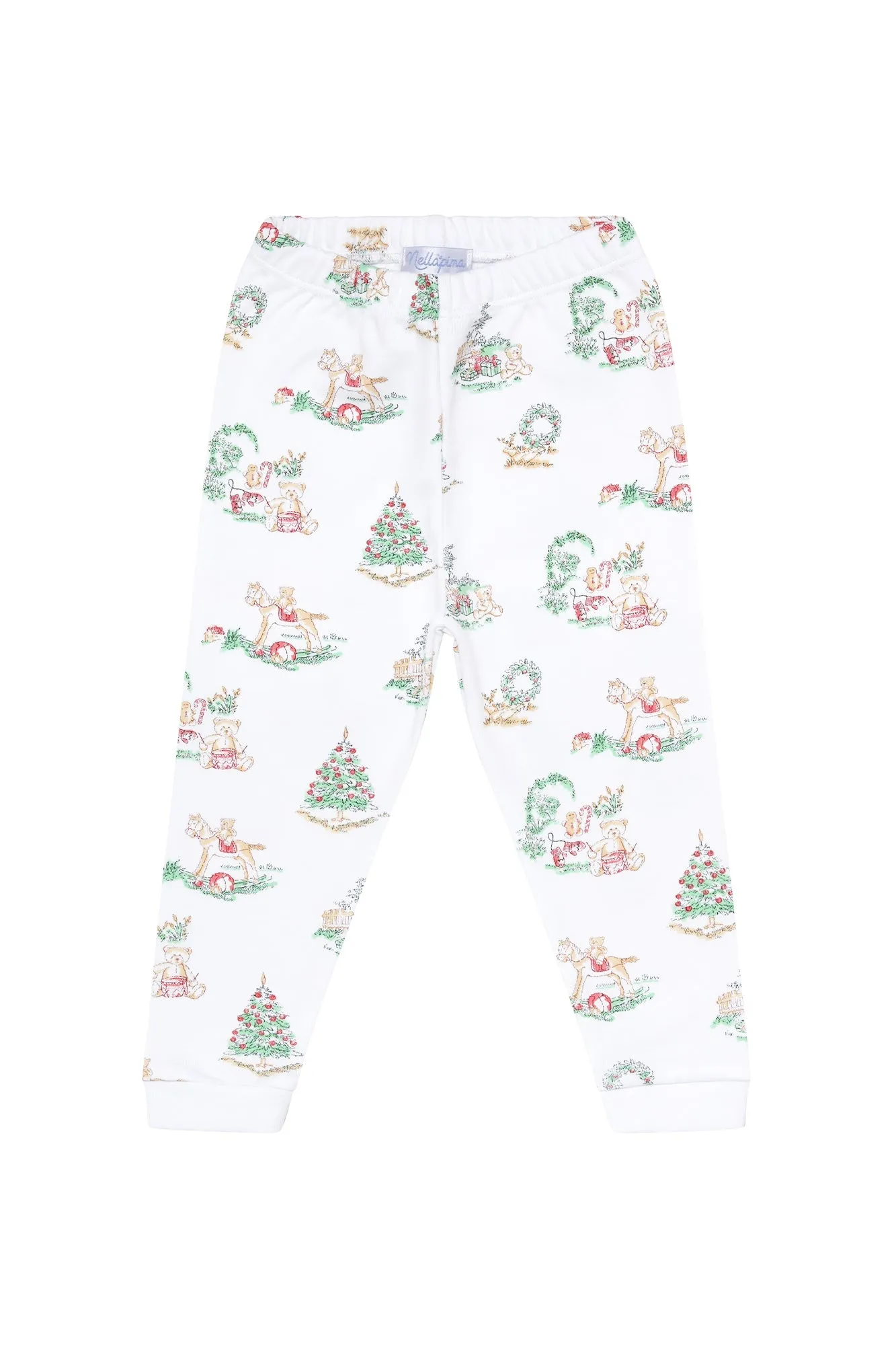 Girl Christmas Toile Pima Cotton Two-Piece Pajama Set