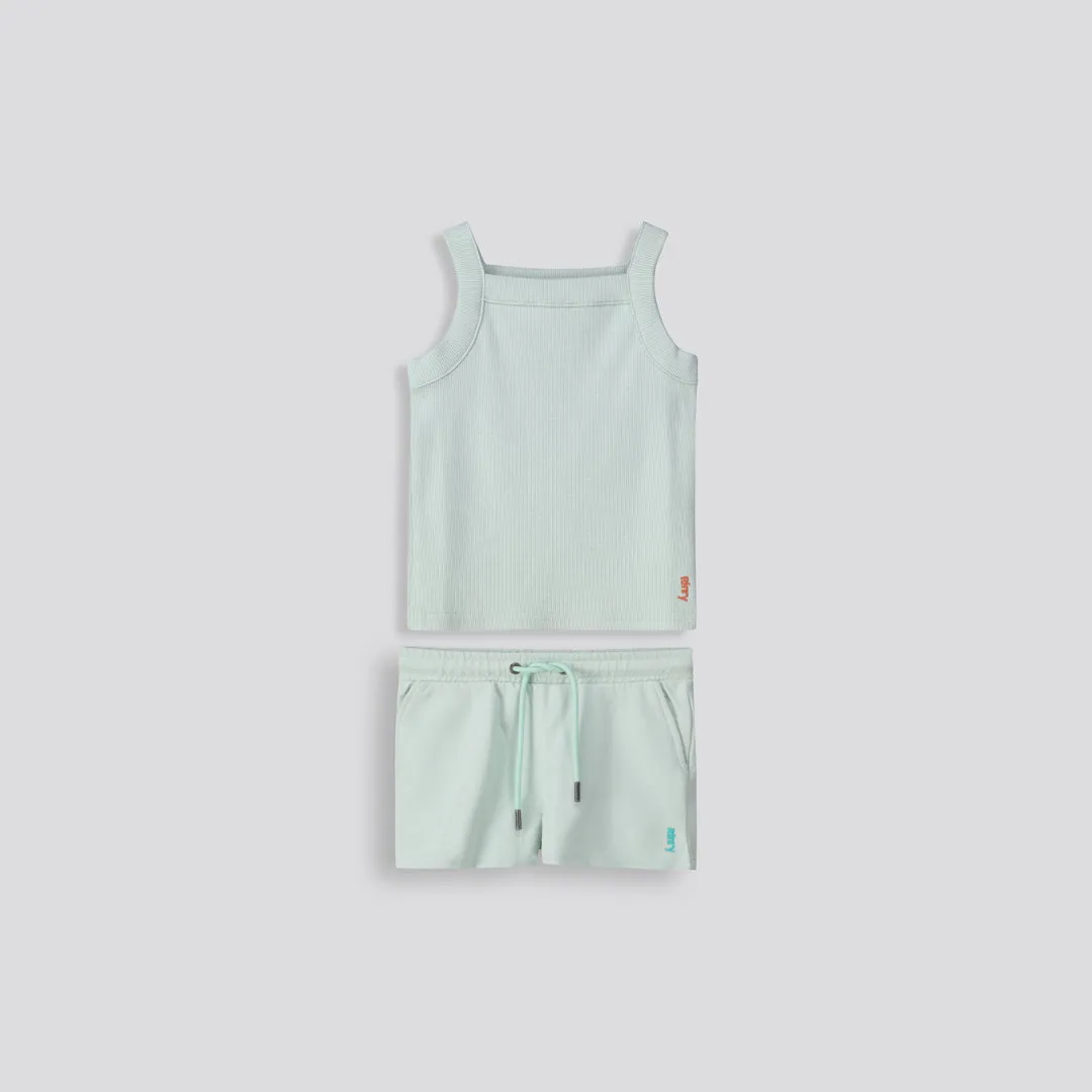 Girls Ribbed Tank Top _ 153547 _ Sage