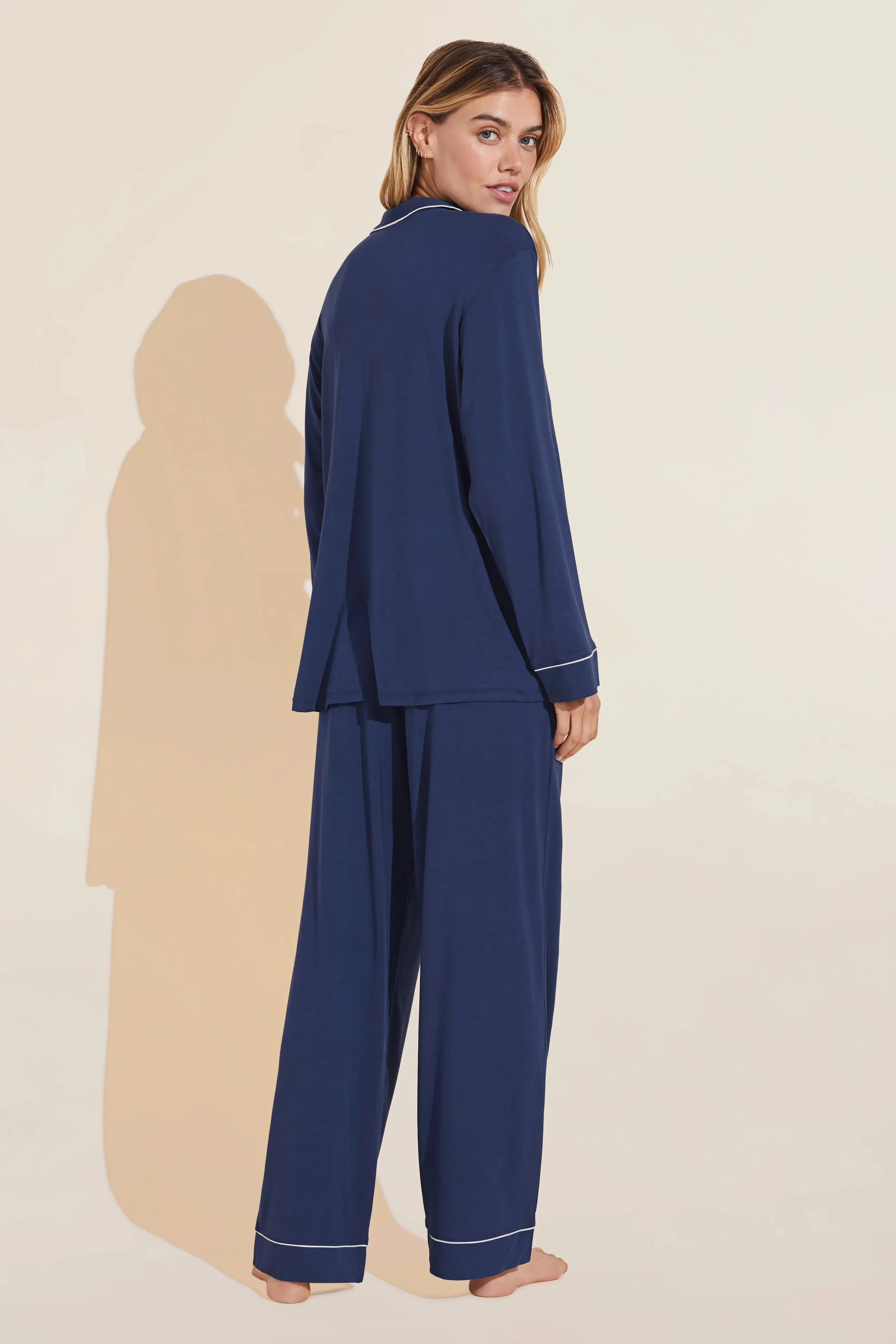 Gisele TENCEL™ Modal Long PJ Set | Navy/Ivory