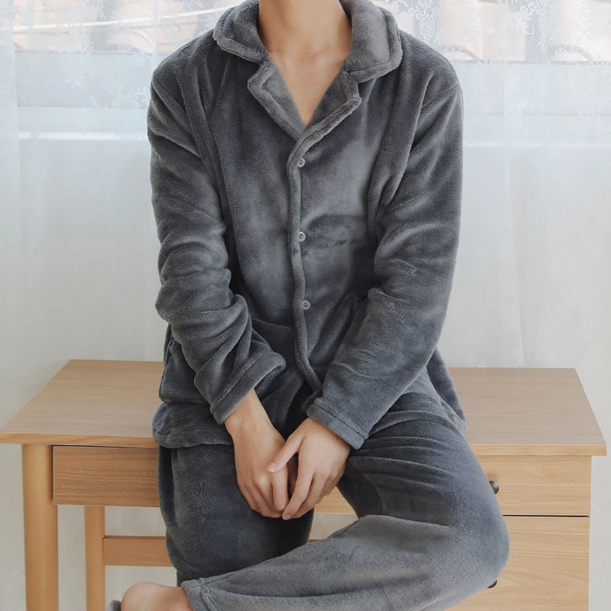 Glamgonggam Unisex Hug Me Microfiber Collar Winter Pajamas Couple Set - 🏆 #34 - Clothing/Accessories - Best of December