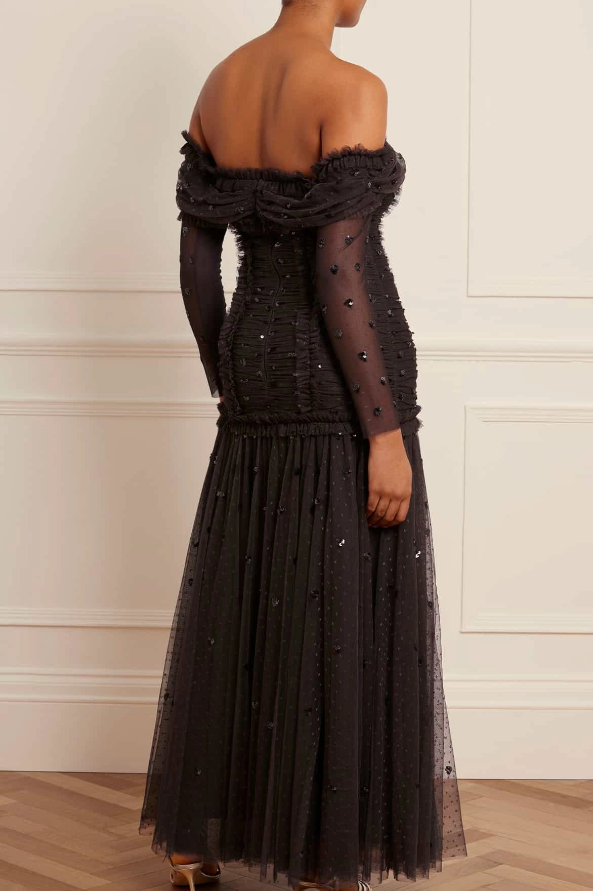 Love Heart Rouched Off-Shoulder Gown Confident Mood
