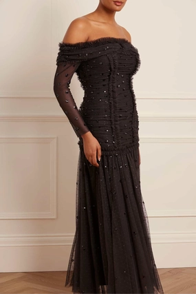 Love Heart Rouched Off-Shoulder Gown Light and Comfortable Travel-Pack