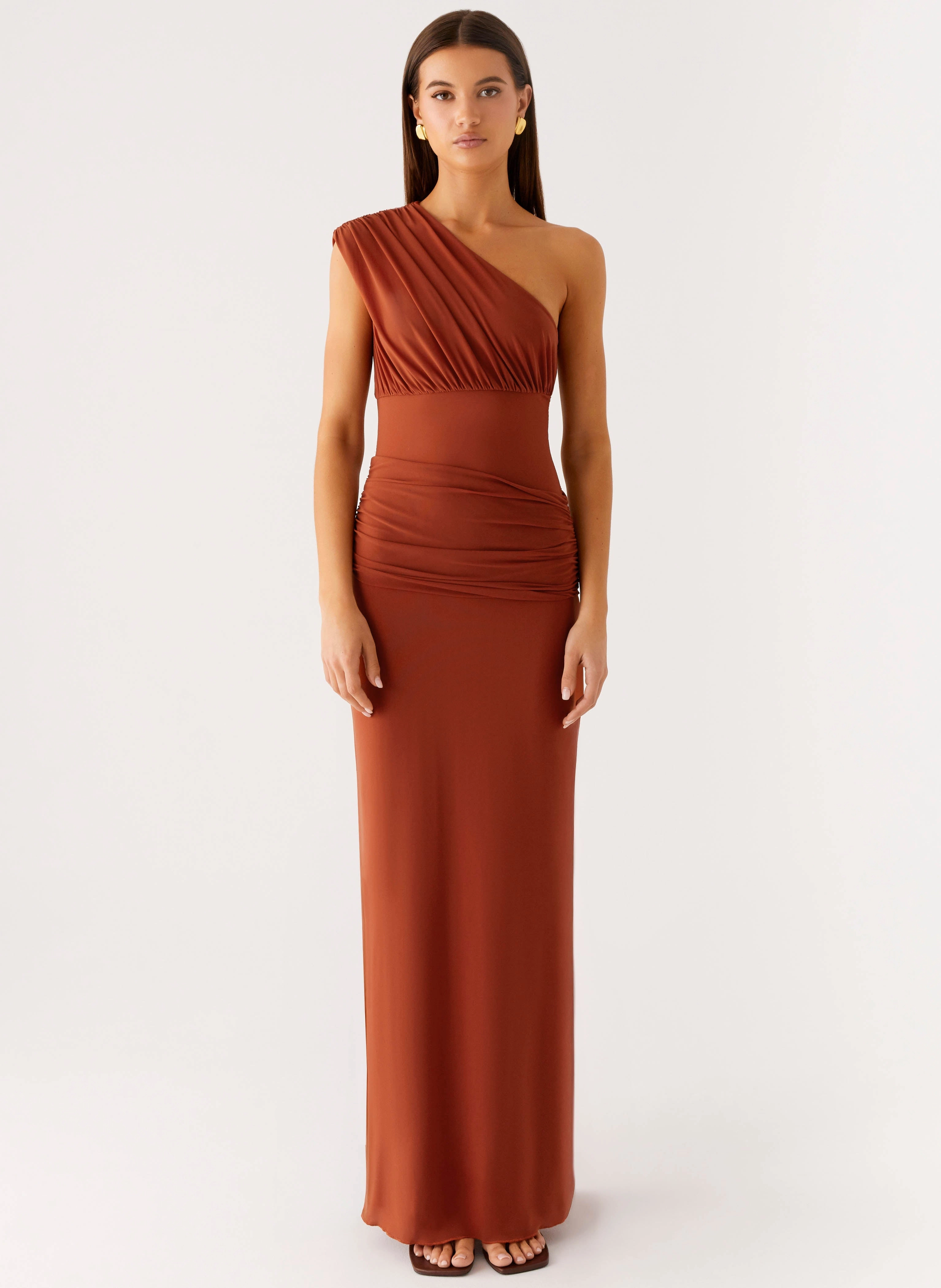 Glimmer Maxi Dress - Rust Luxe Look Breathable wear