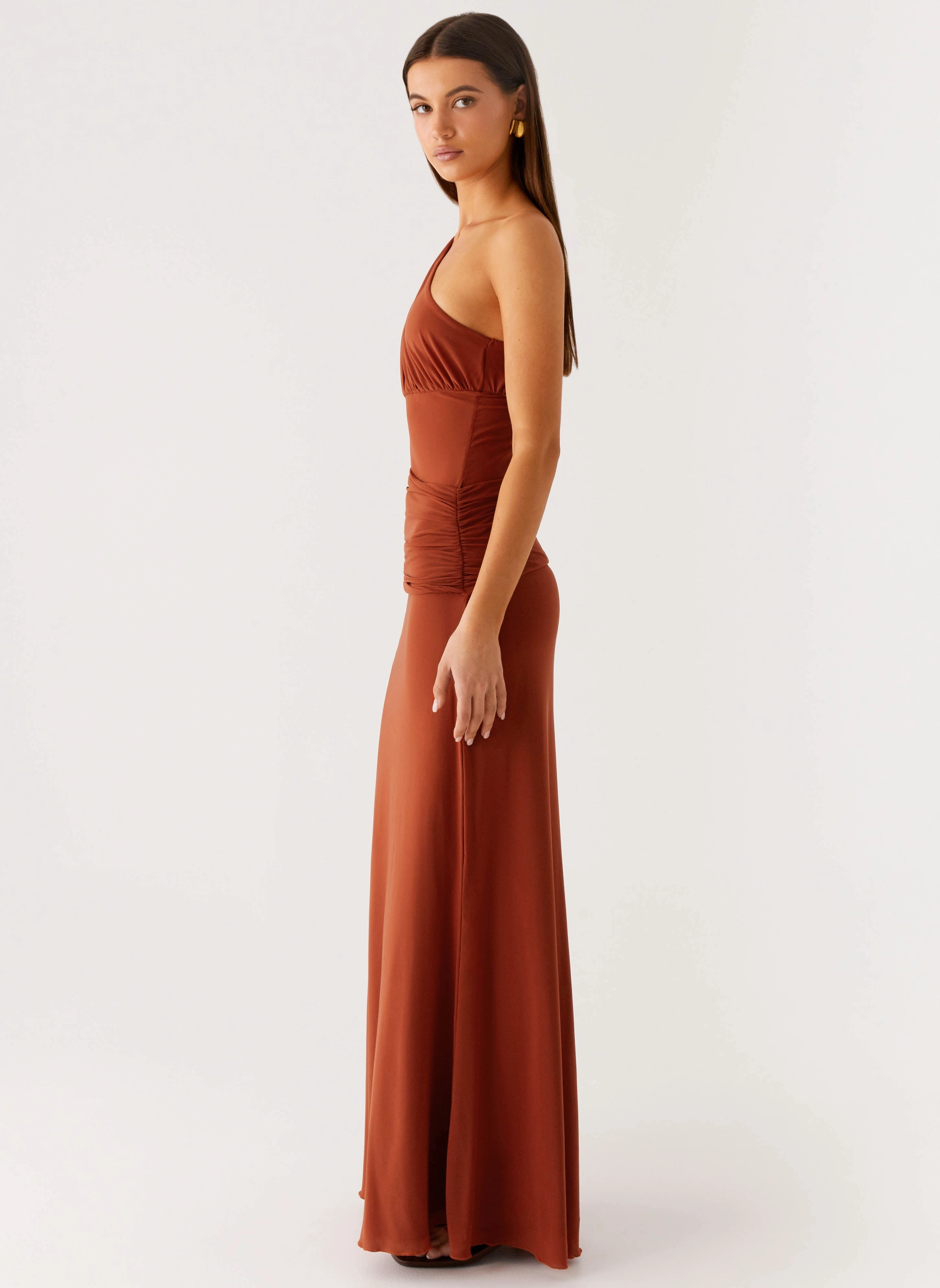 Glimmer Maxi Dress - Rust Light Volume Smart Silhouette