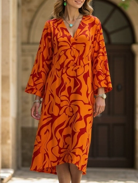 Classic Appeal Casual Swing Print Dress