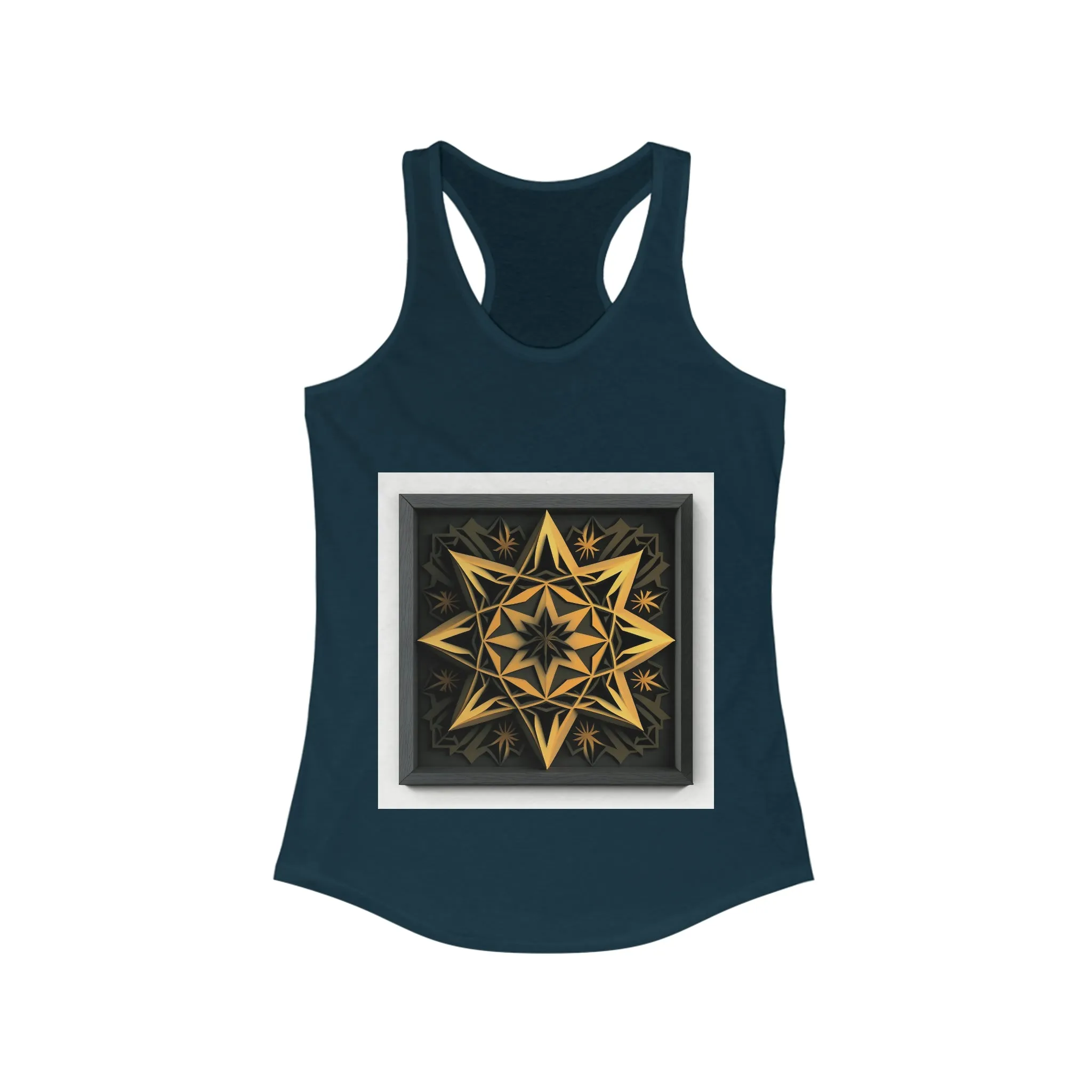 Gold Star Tank Top, Crossfit Tank, Tank Tops for Women, Racerback Tank Top, Summer Black Tank Top, Graphic Tank Top