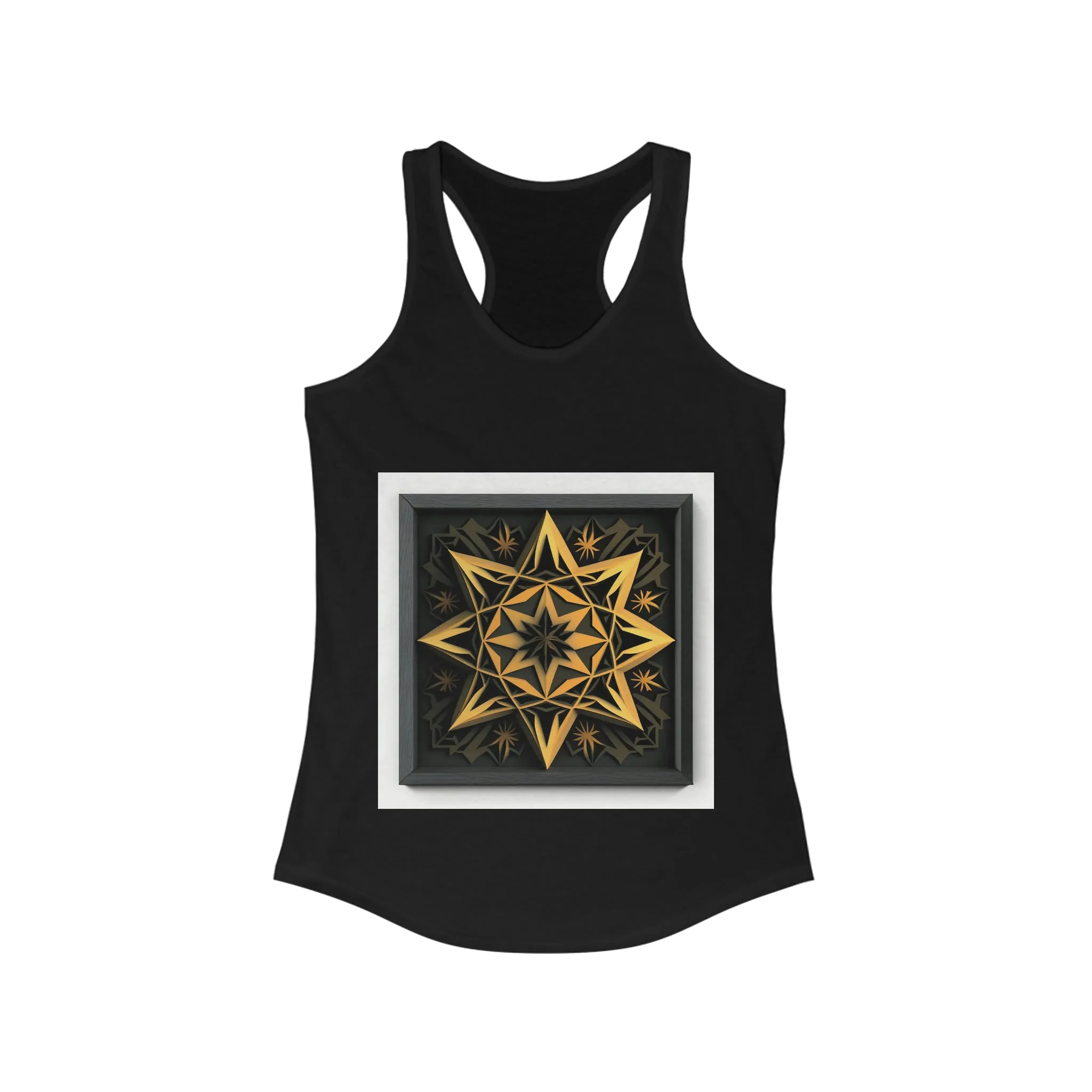 Gold Star Tank Top, Crossfit Tank, Tank Tops for Women, Racerback Tank Top, Summer Black Tank Top, Graphic Tank Top