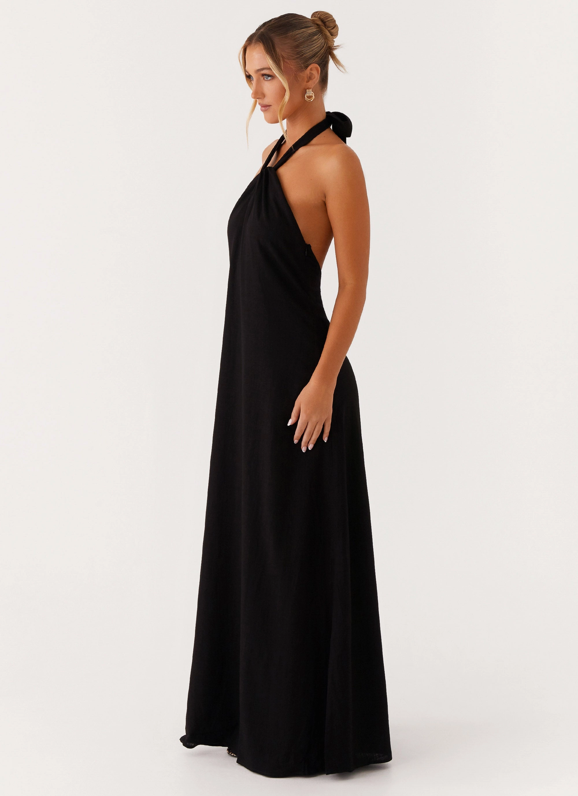 Golden Child Linen Maxi Dress - Black Inclusive Fit