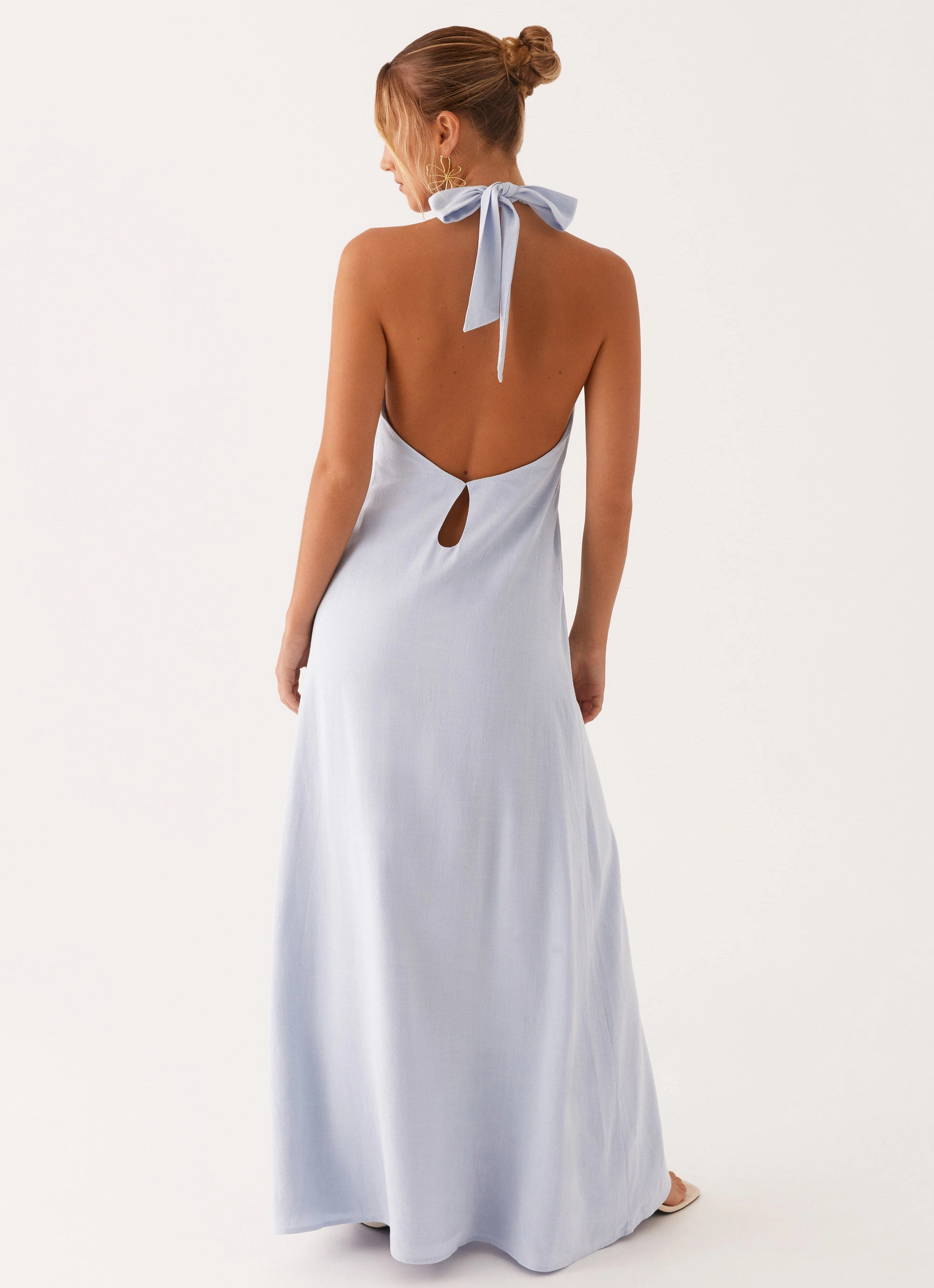 Easy Layering Piece Golden Child Linen Maxi Dress - Blue
