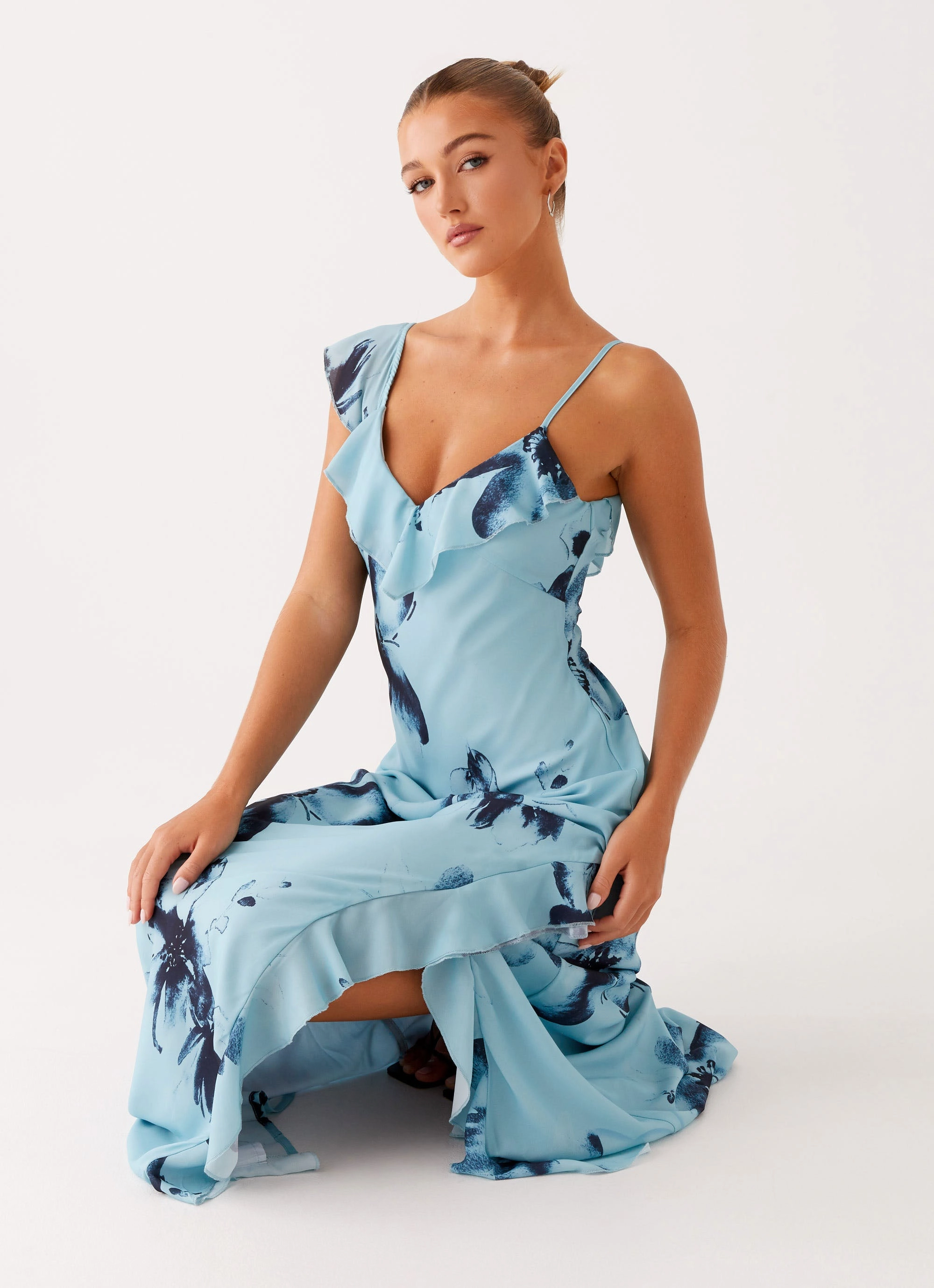 Goldsmith Maxi Dress - Blue Black Floral Grace Walk Feather Light