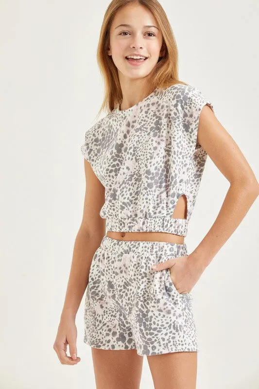 Good Girl - Animal Print Cutout Side Set In Pink