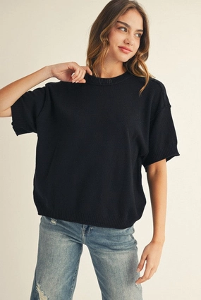 TearResistantWeave Good For Me Sweater in Black