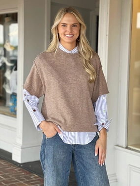 Warm Fabric NonChafingEdges Good For Me Sweater in Mocha
