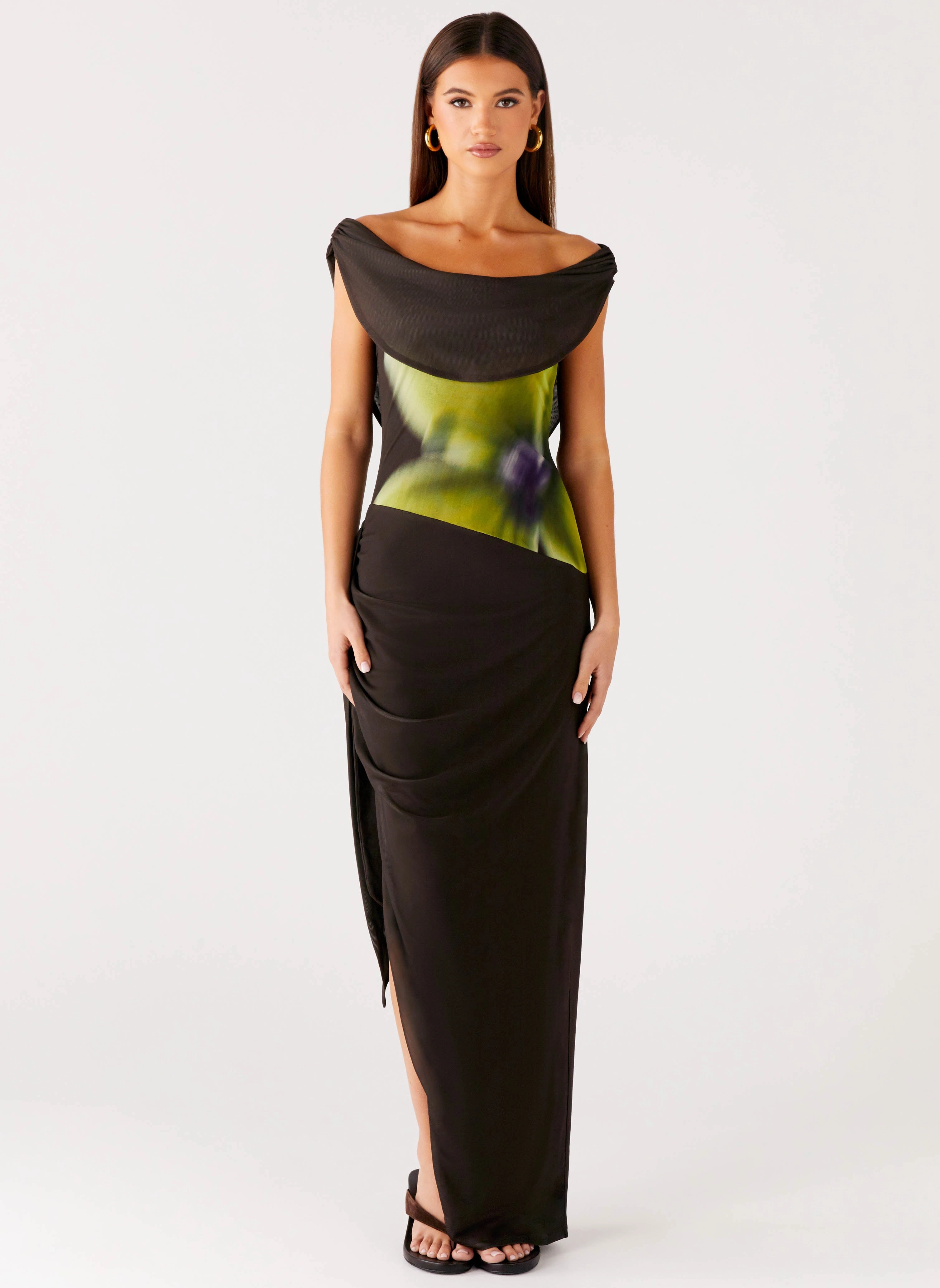 Good Fortune Maxi Dress - Lime Flower NonSlipClosure Free Step