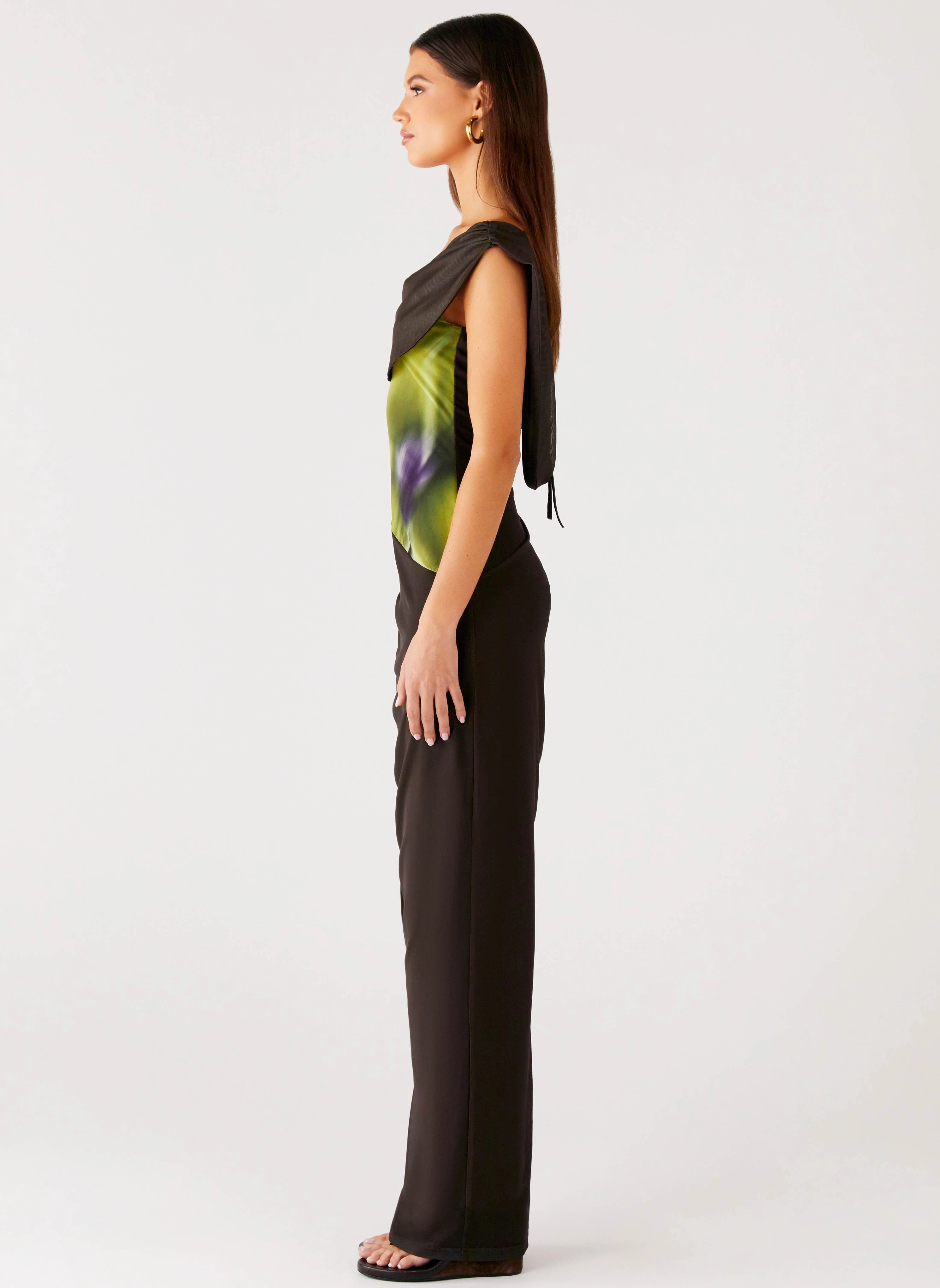 summer look Effortless Fit Good Fortune Maxi Dress - Lime Flower