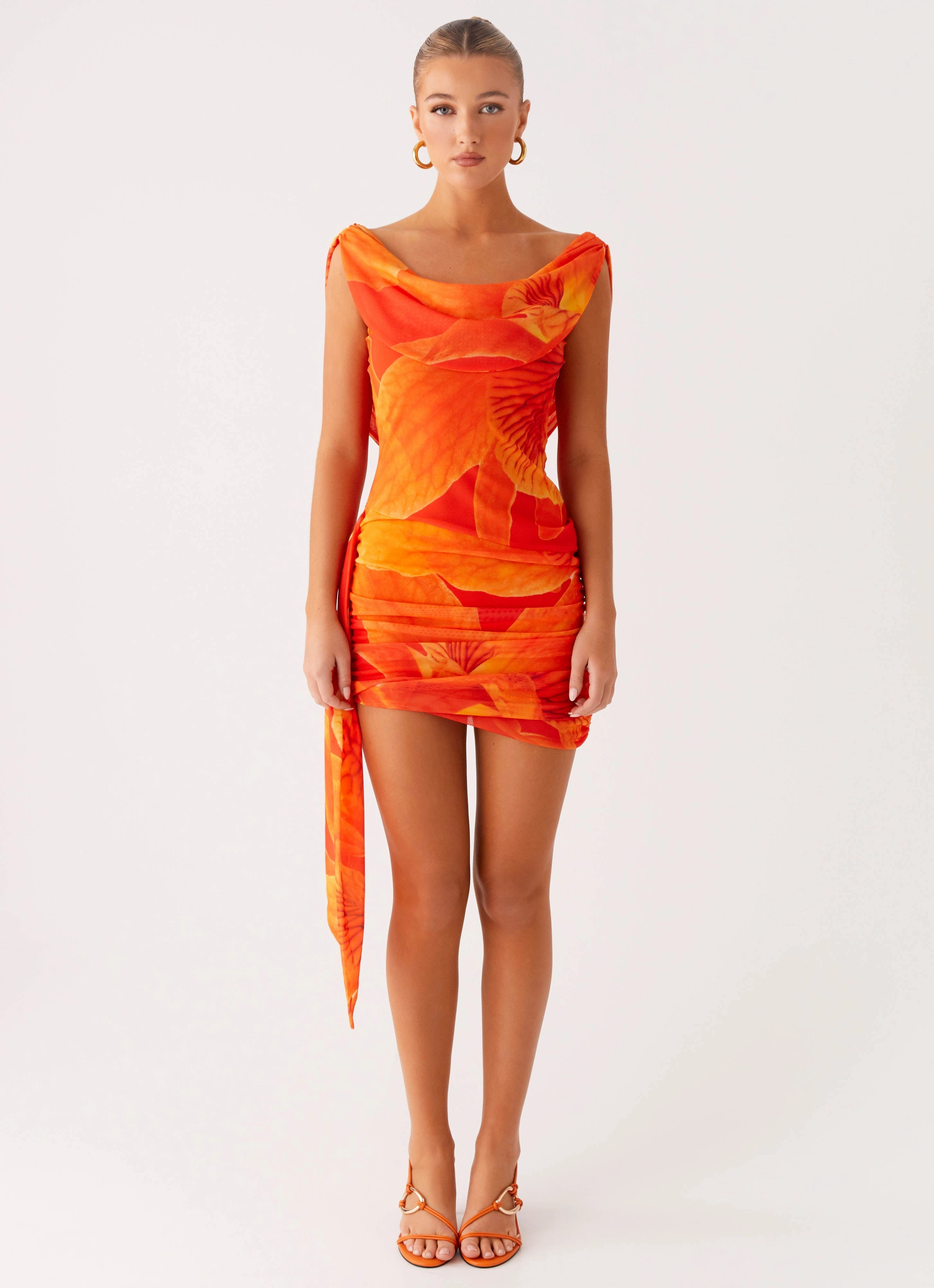 Good Fortune Mini Dress - Serene Orange Sleek And Stylish