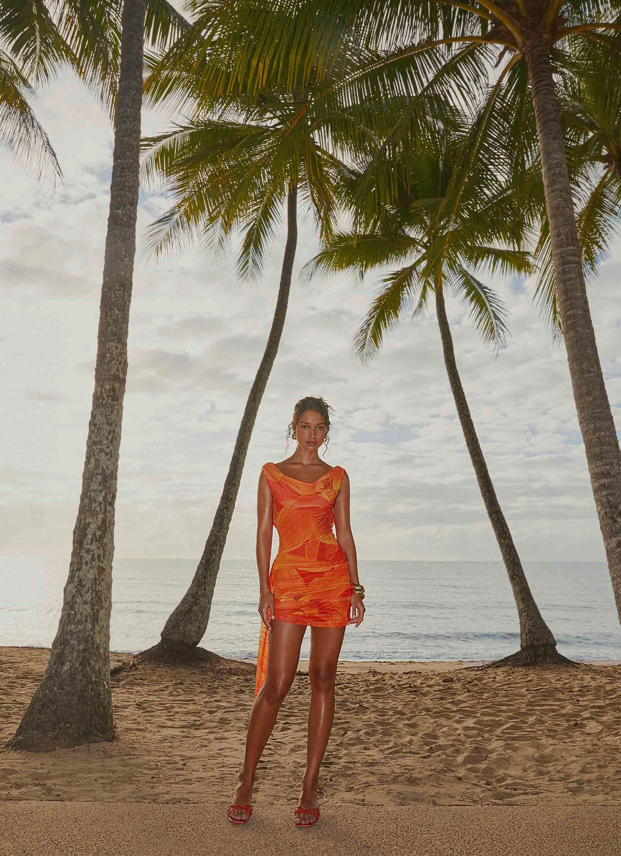 Timeless Fit Stylish day dress Good Fortune Mini Dress - Serene Orange