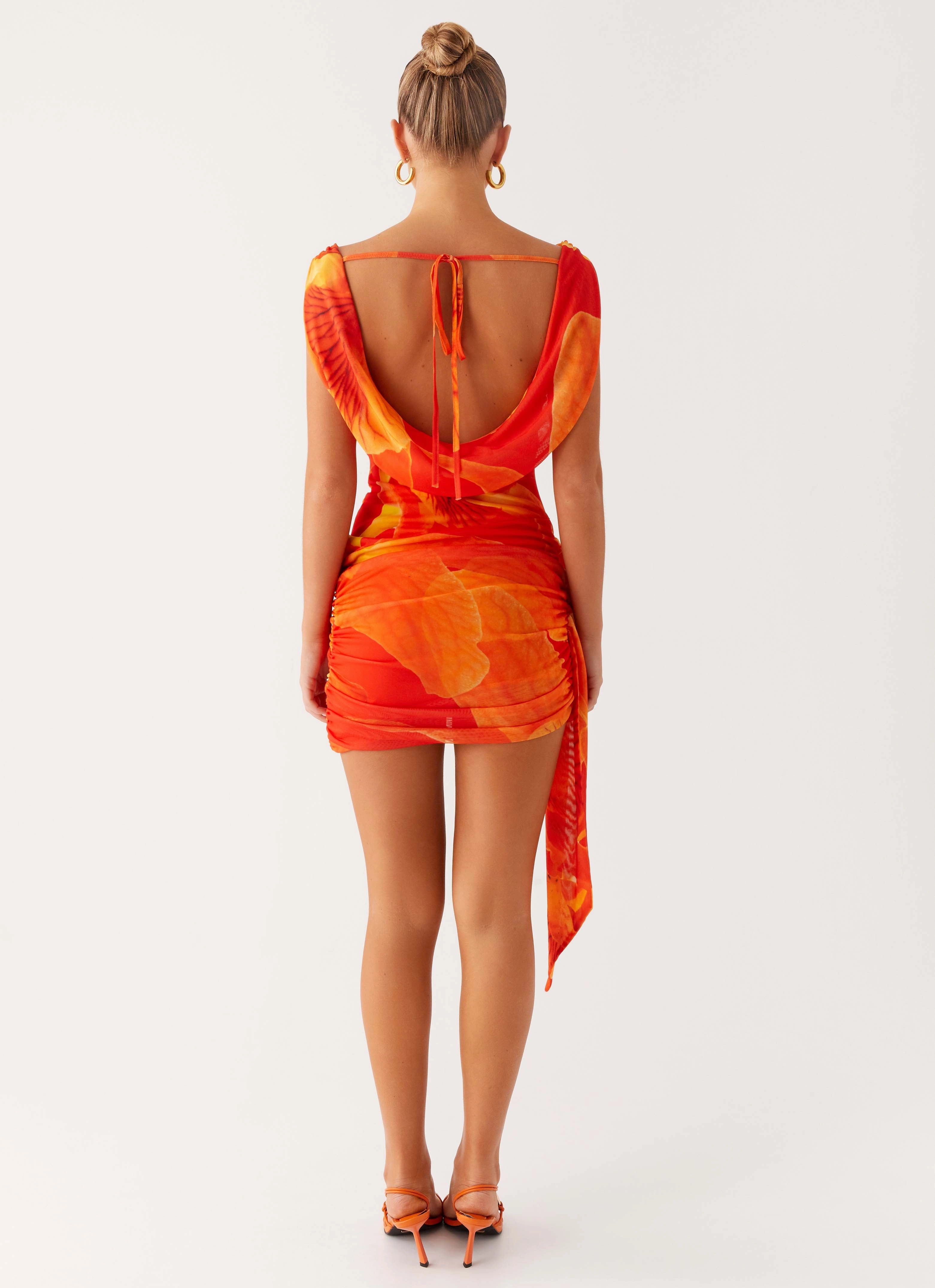 Neutral Base Good Fortune Mini Dress - Serene Orange