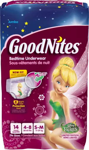 GoodNites Disposable Underwear for Girls Small/Medium Jumbo