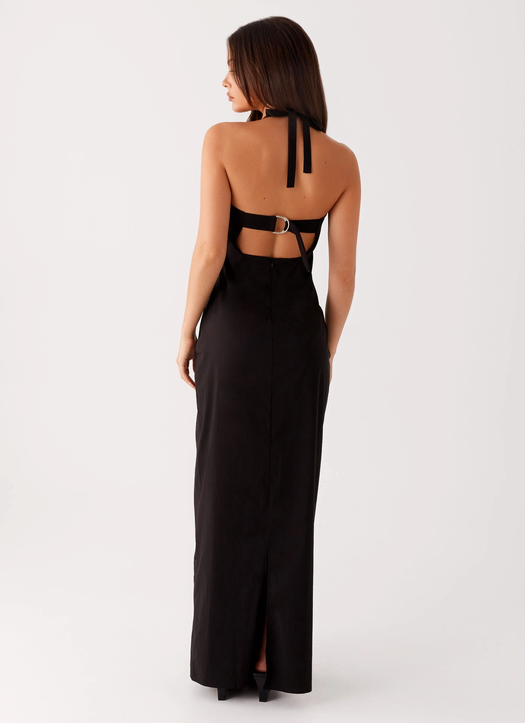 Relaxed Layer Stylish Waistband Cheryl Maxi Dress - Black