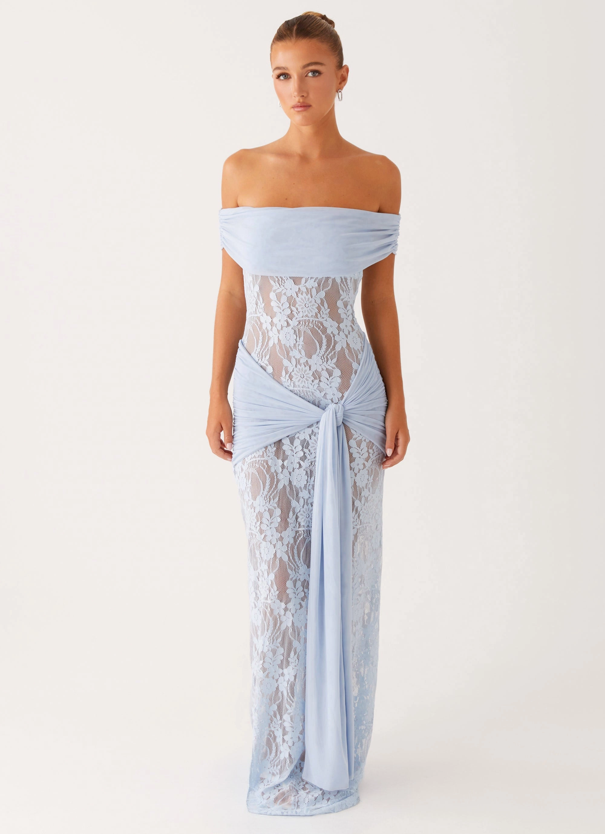 Gracie Twist Maxi Dress - Blue Elegant Comfort Sweet Mood