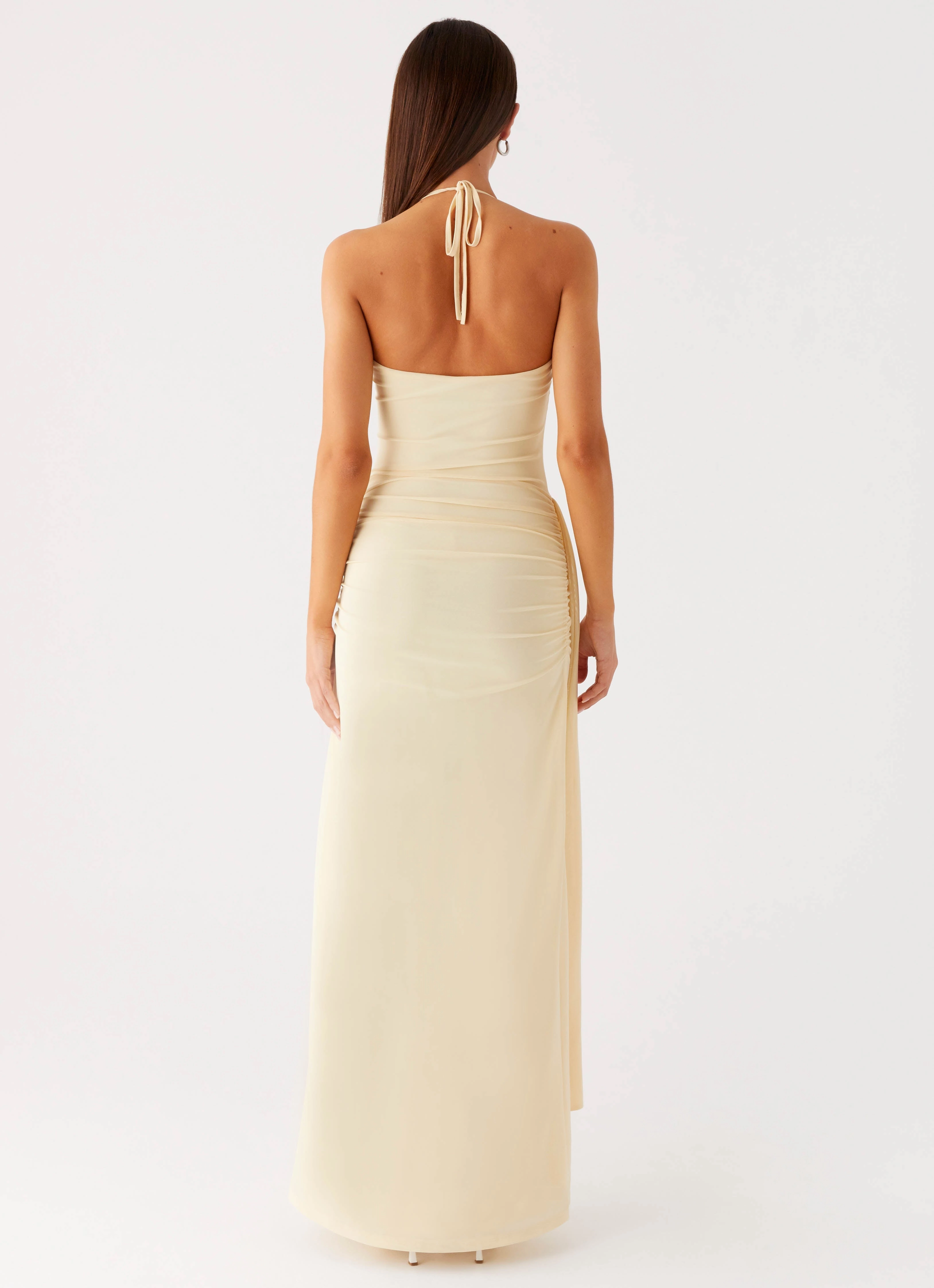 Signal Halter Maxi Dress - Sunny Yellow Red-Carpet Casual and Smart
