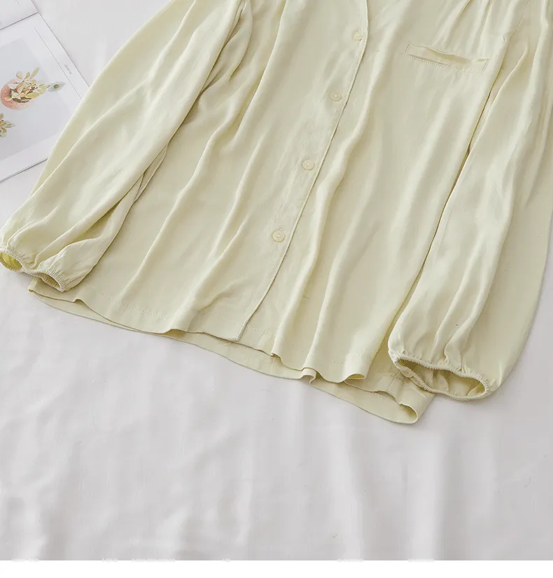 Green Solid cotton Sillk Pajama Set