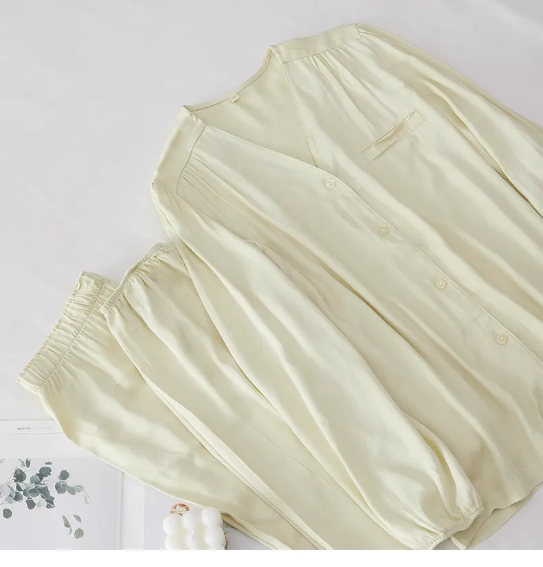 Green Solid cotton Sillk Pajama Set