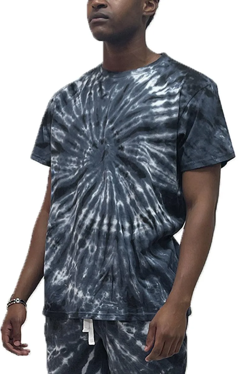 Grey Swirl Tye Dye Tshirt Short Set