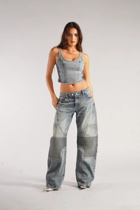 GT Jean / Electric Blue Flatlock Seams
