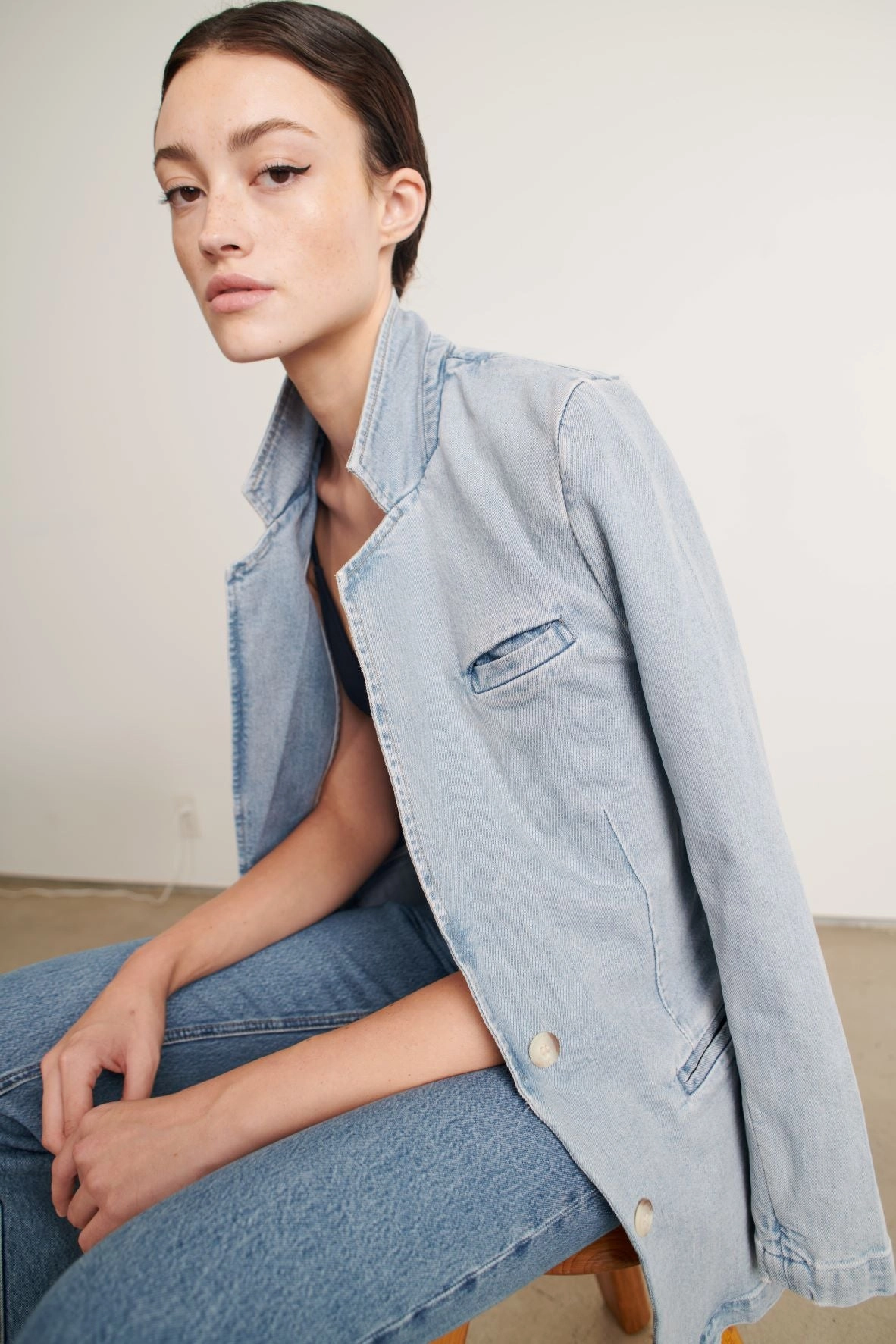 Diana Denim Blazer Adjustable Hem Cords