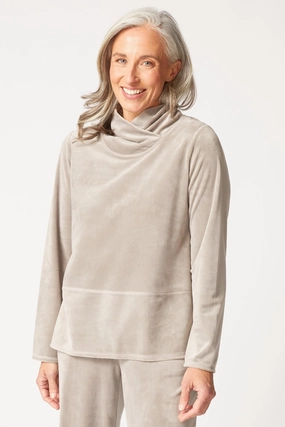 UltraSoftInterior Habitat Cozy Velour Tranquil Top in Latte