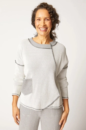 Habitat Opposites Attract Inside Out Pullover in Winter White AntiStatic Weave