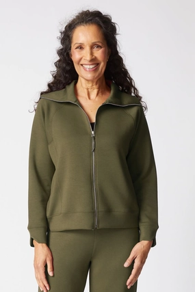 SoftFeel Fabric Habitat Passport Knit Roam Jacket in Forest Green